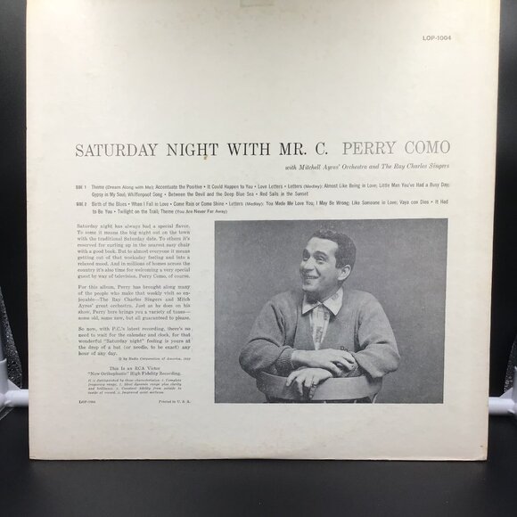 PERRY COMO SATURDAY NIGHT WITH MR. C (VG+) LOP-1004 LP Vinyl Record - Picture 2 of 5